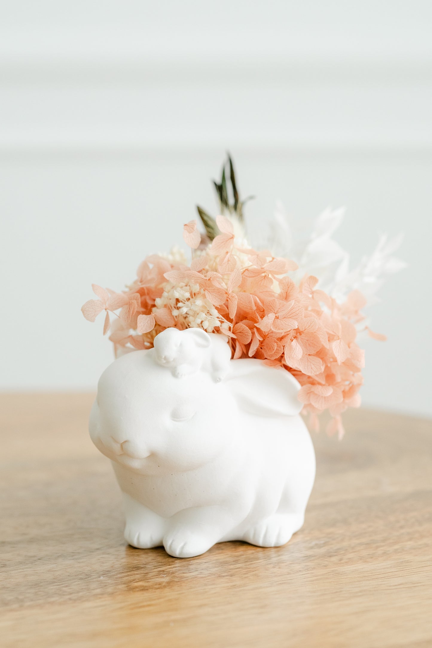 Coelho com flores nas costas